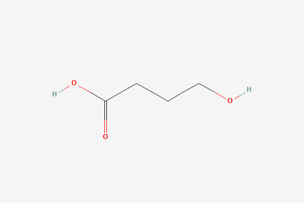 Tvívíð byggingarformúla: GHB. 4-hydroxybutanoic acid