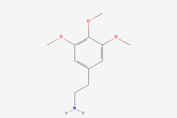Tvívíð byggingarformúla: Meskalín. 2-(3,4,5-trimethoxyphenyl)ethanamine